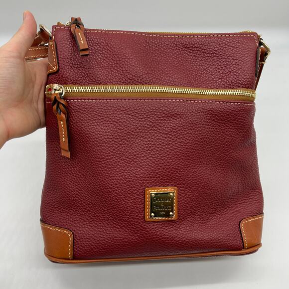 Dooney & Bourke Pebble Leather Crossbody Handbags Wine - Picture 1 of 16